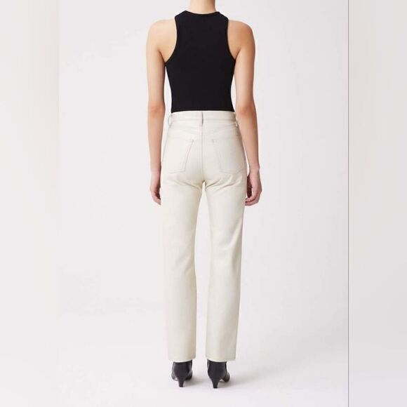 Agolde Recycled Leather 90's Pinch Waist Pants In Powder Size 30 NWT - Picture 4 of 15